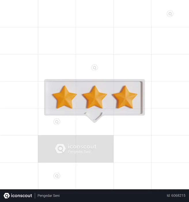 Three Stars Feedback  3D Icon