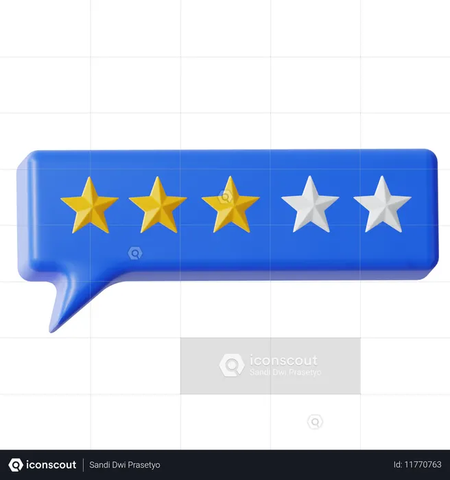 Three Stars Feedback  3D Icon