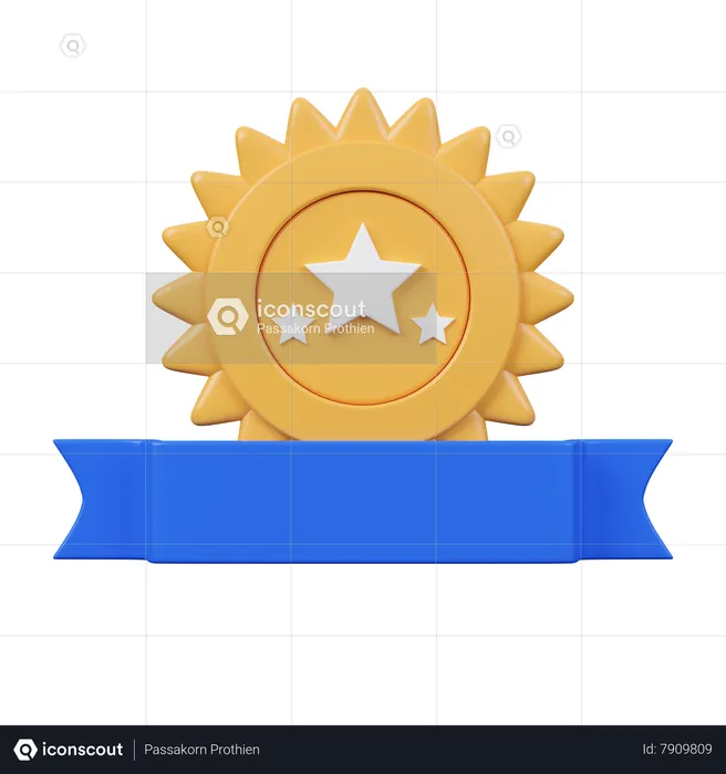 Three Stars Medal  3D Icon