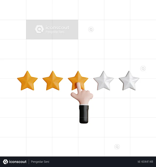 Three Stars Review  3D Icon