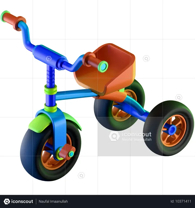 三輪自転車  3D Icon