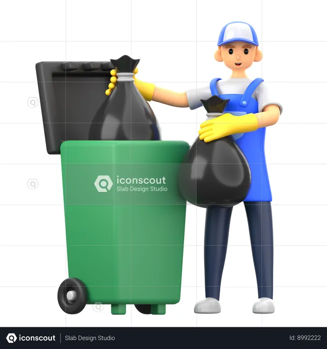 Throw garbage  3D Illustration