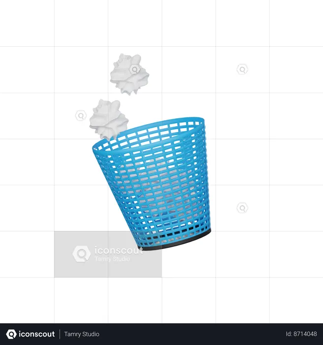 Throw the trash in a bin  3D Icon