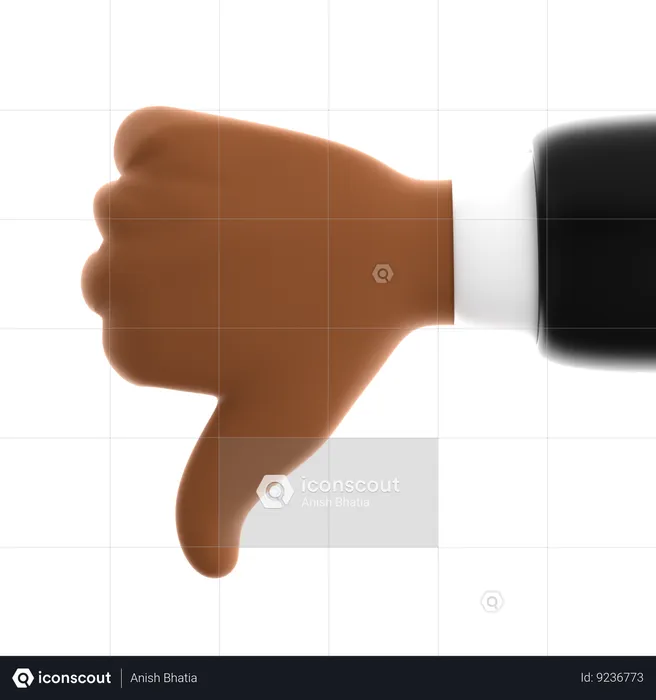 Thumb Down Hand Gesture  3D Icon