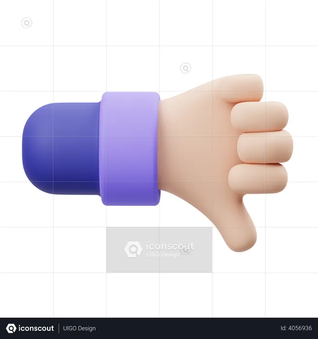 Thumb Down Hand Gesture  3D Illustration