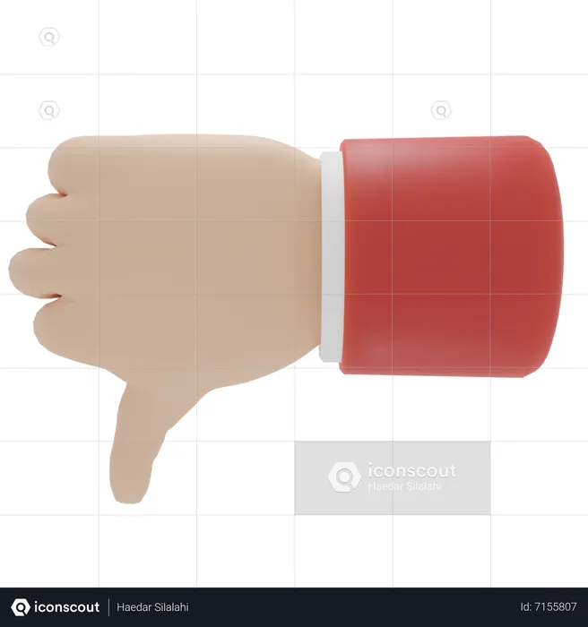 Thumb Down Hand Gesture Emoji 3D Icon