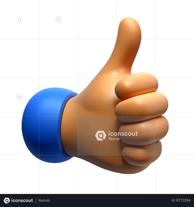 Thumb up Emoji 3D Icon
