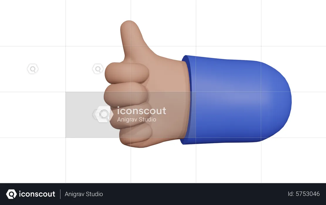 Thumb up hand gesture  3D Icon