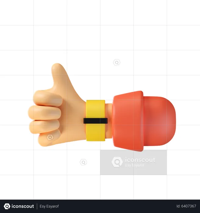 Thumb Up Hand Gesture  3D Icon