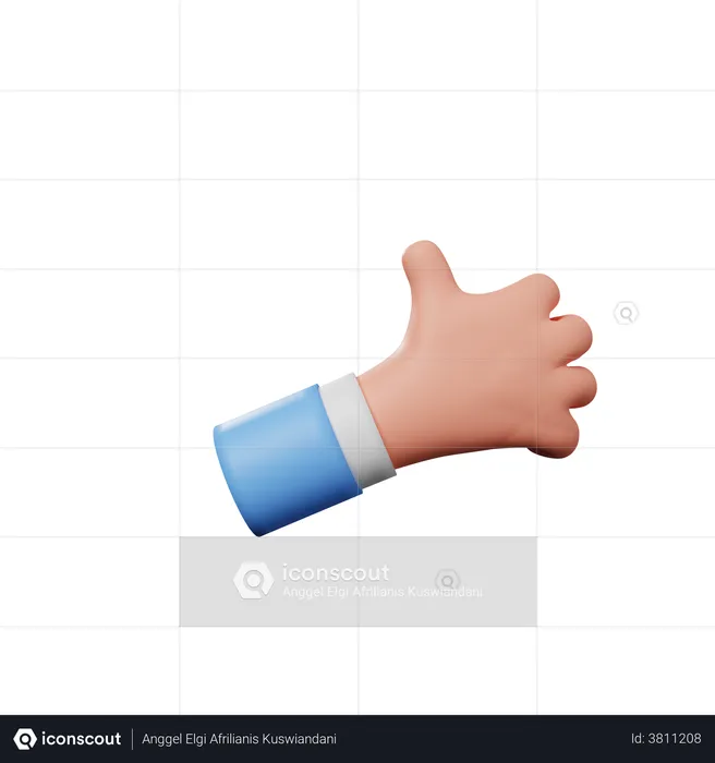 Thumb Up Hand Gesture  3D Illustration
