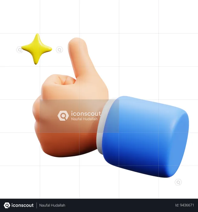 Thumb Up Hand Gestures  3D Icon
