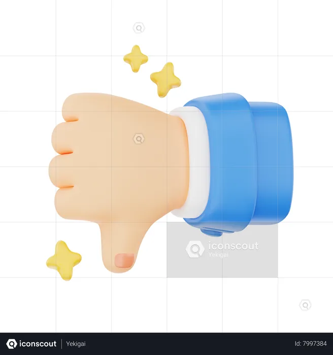 Thumbs Down Hand Gesture  3D Icon