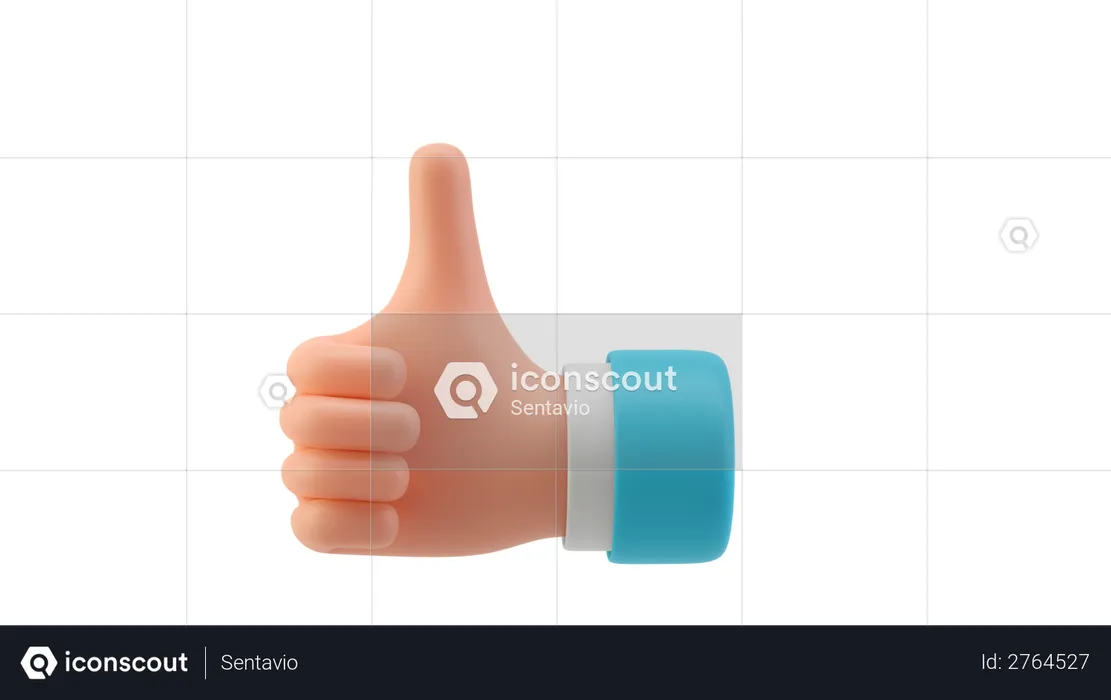 Thumbs up  3D Illustration