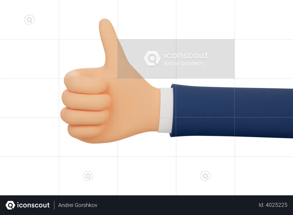 Thumbs up  3D Illustration