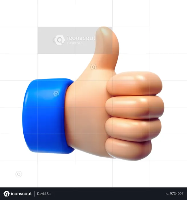 Thumbs Up Gesture  3D Icon