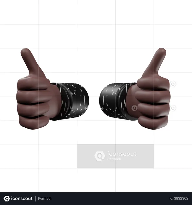 Thumbs up gesture  3D Illustration