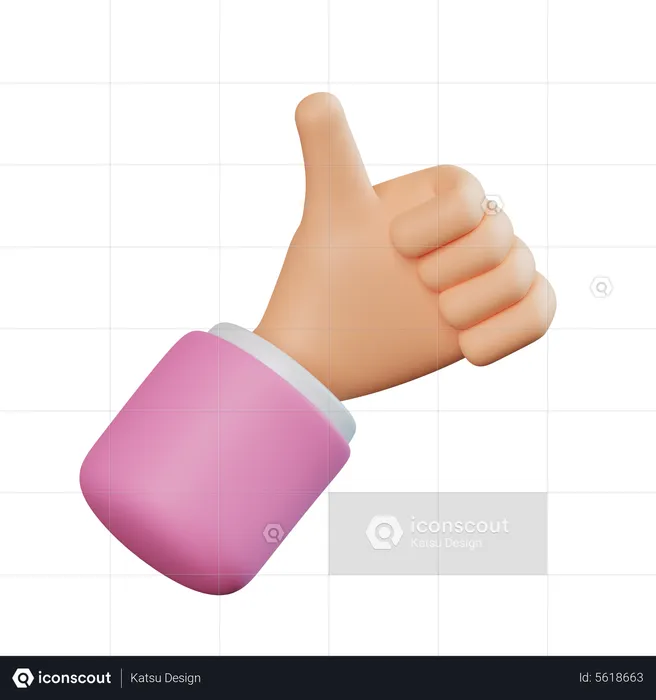 Thumbs Up Hand Gesture  3D Icon