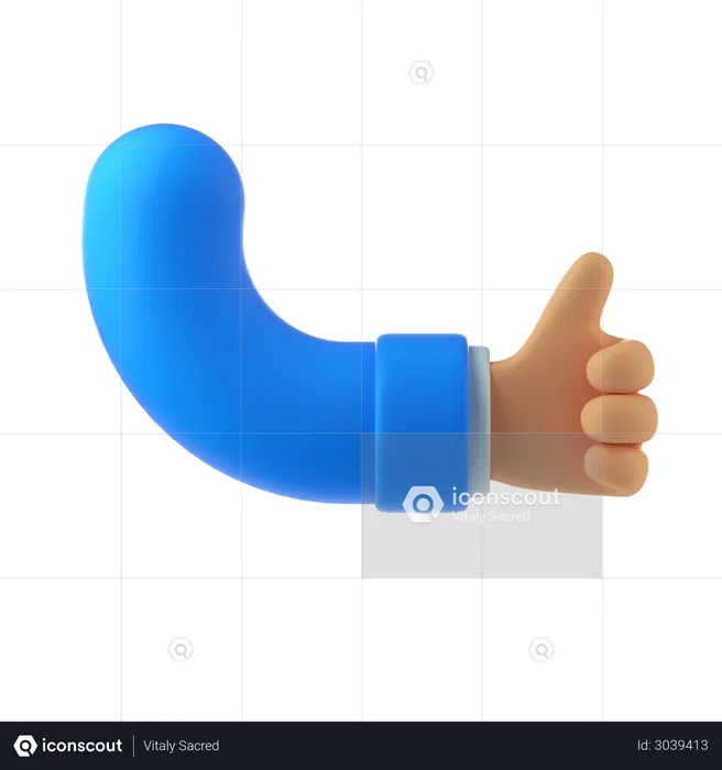 Thumbs up hand gesture  3D Illustration