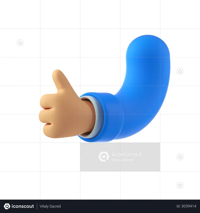 Thumbs up hand gesture  3D Illustration