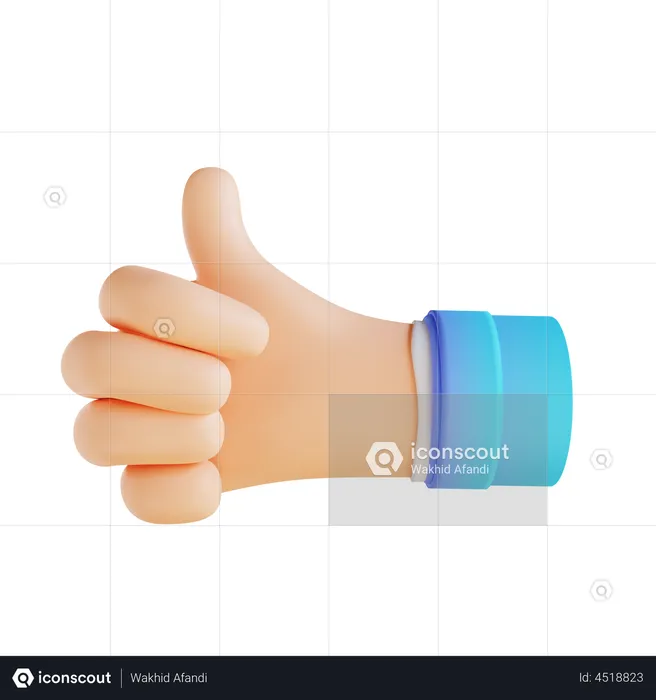Thumbs Up Hand Gesture  3D Illustration