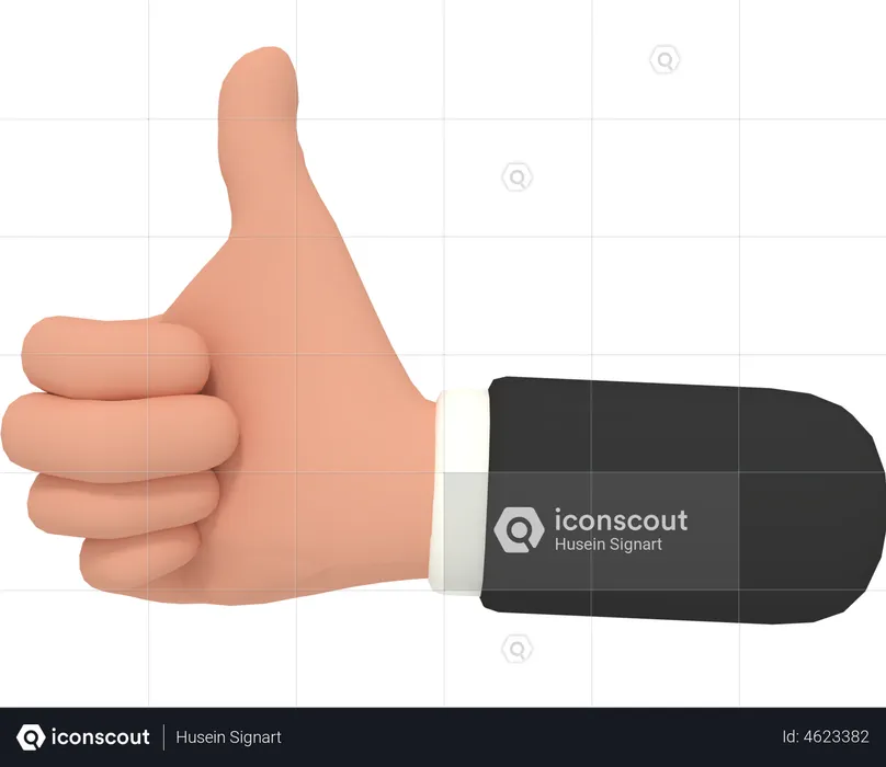Thumbs Up Hand Gesture  3D Illustration