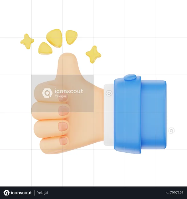 Thumbs Up Hand Gesture  3D Icon