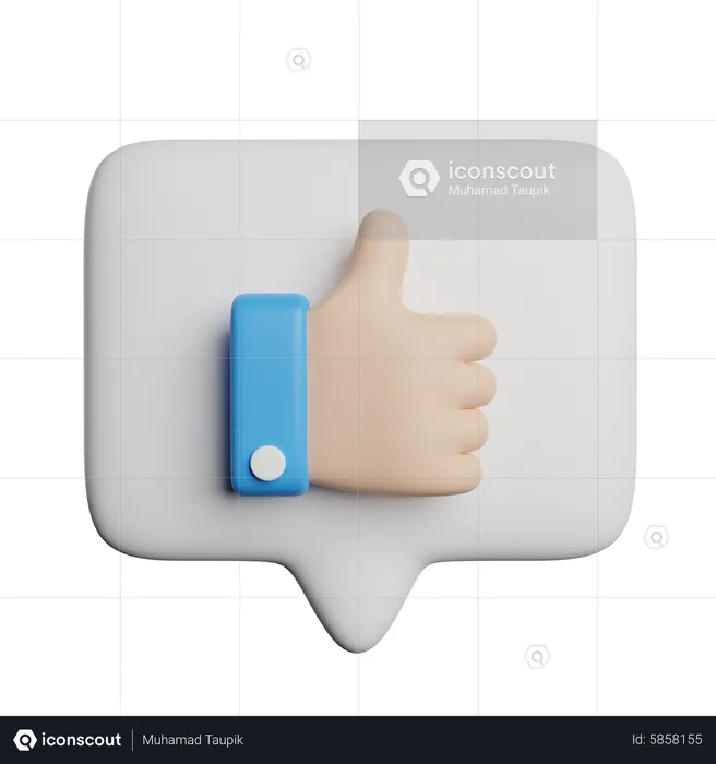 Thumbs Up Message  3D Icon