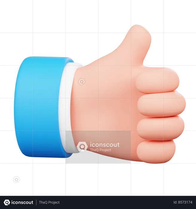 Thumps Up Hand Gesture Emoji 3D Icon