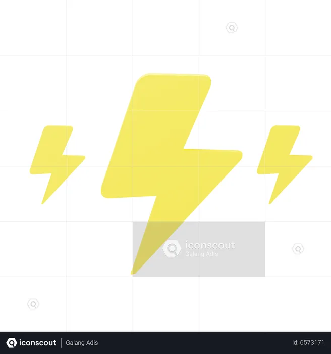 Thunder Lightning Strom  3D Icon