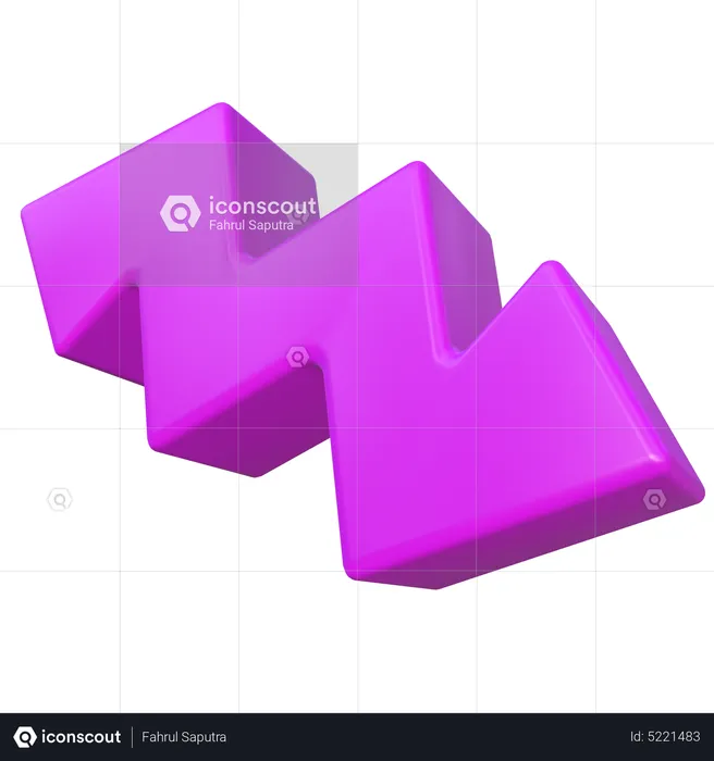 Thunder Shape  3D Icon