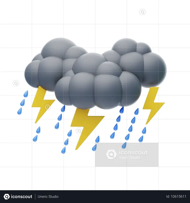 雷雨  3D Icon