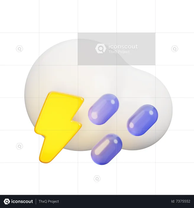 Thunderstorm  3D Icon