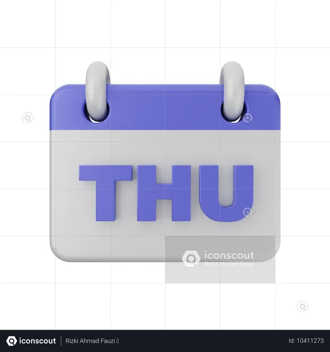 Thursday Calendar  3D Icon