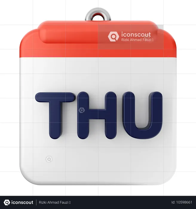 Thursday Calendar  3D Icon