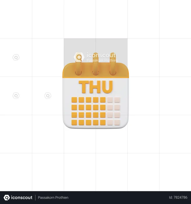 Thursday Calendar  3D Icon