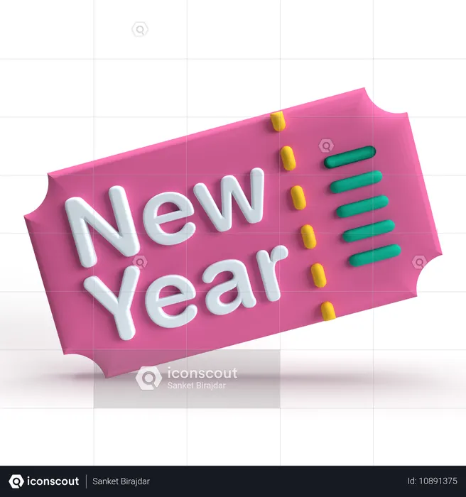 Ticket  3D Icon