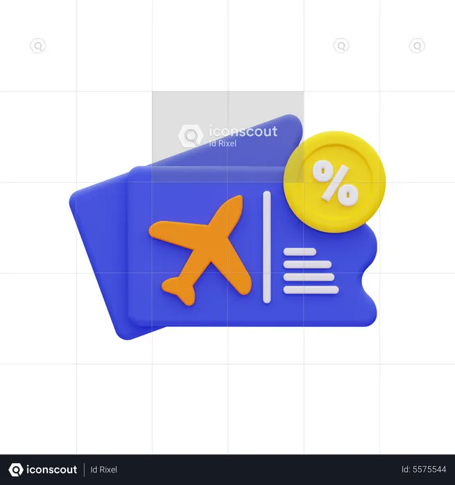 Ticket  3D Icon