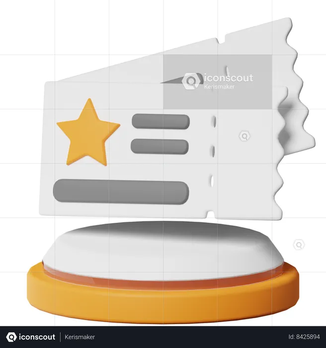 Ticket  3D Icon