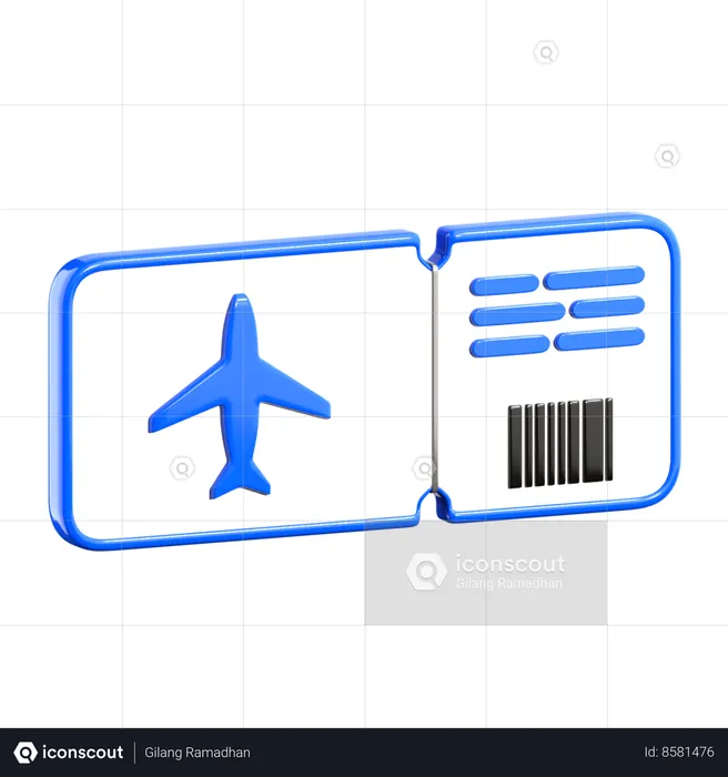 Ticket  3D Icon