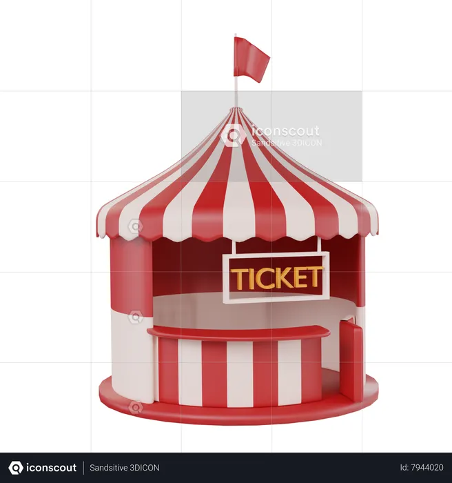 Ticket Booth  3D Icon