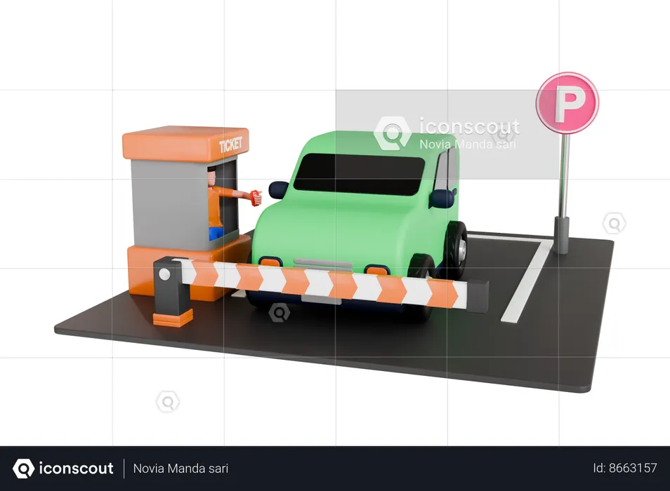 Ticket de parking  3D Illustration