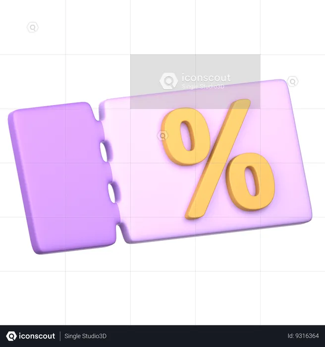 Ticket Discount  3D Icon