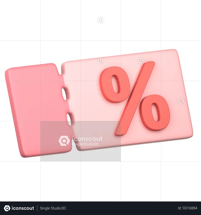 Ticket Discount  3D Icon