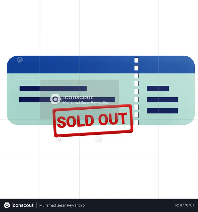 Ticket Sold Out  3D Icon