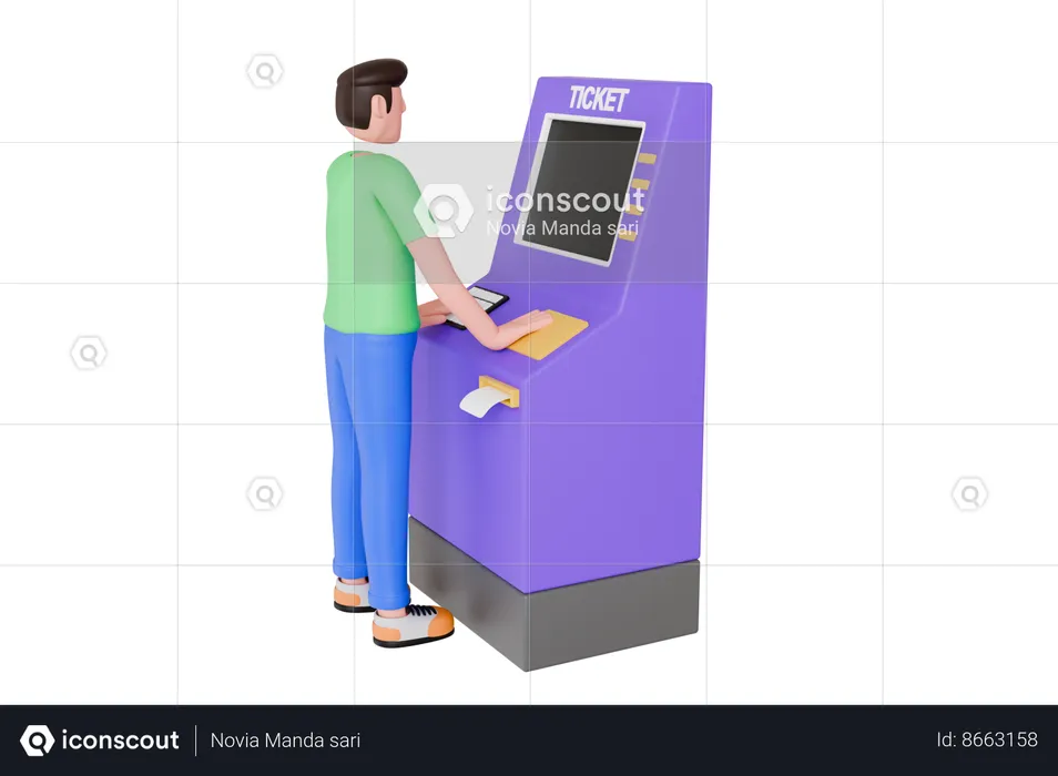 Ticket Vending Machine  3D Illustration