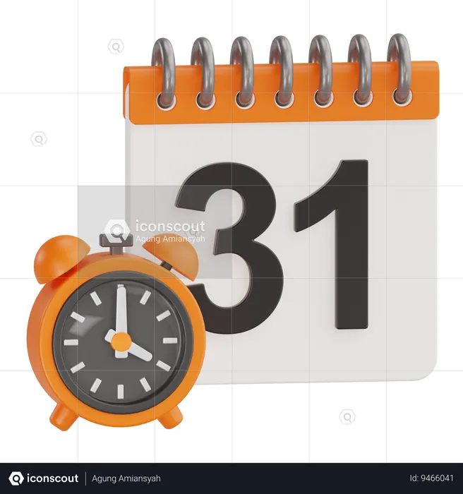 Tiempo del calendario  3D Icon