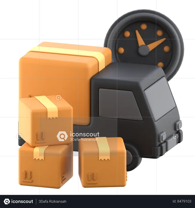 El tiempo de entrega  3D Icon