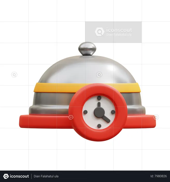 Tiempo de entrega de comida  3D Icon