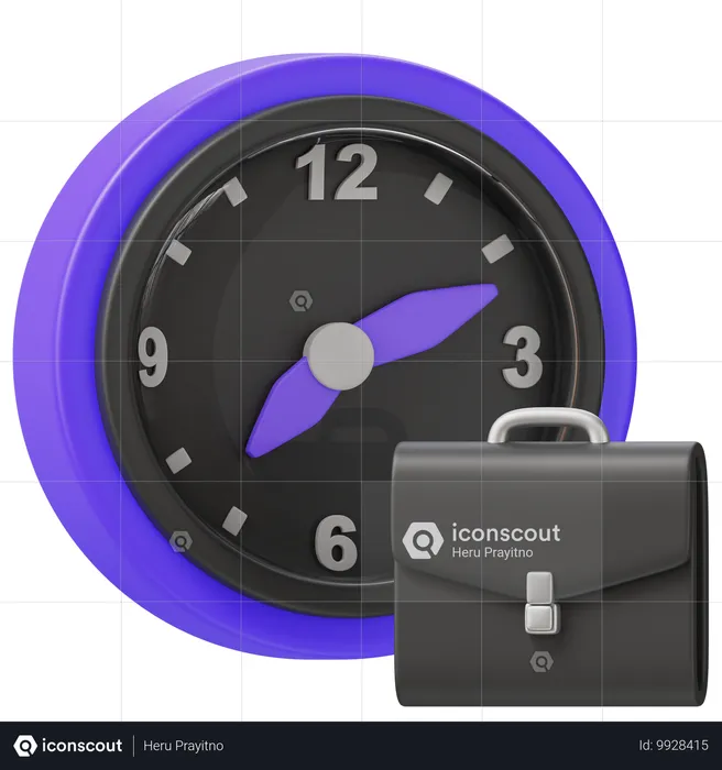 Tiempo de trabajo  3D Icon