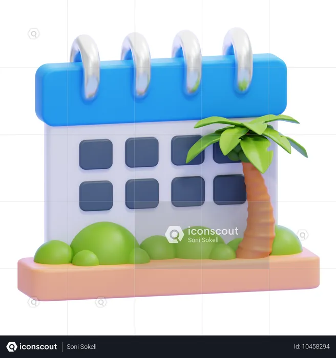 Tiempo de vacaciones  3D Icon